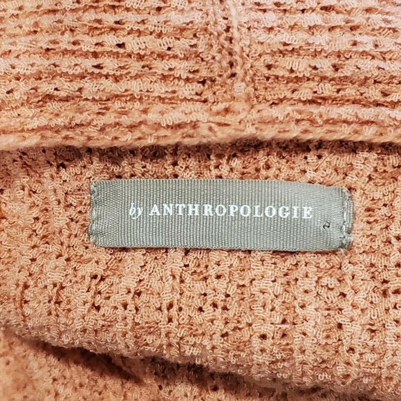 Anthropologie Knit Coral Pink Orange Knit Cardigan Sweater Oversized Open Front - Picture 6 of 8